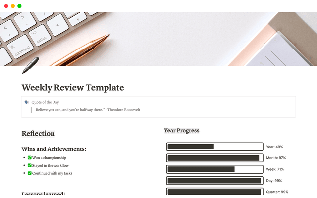 Weekly Review Template