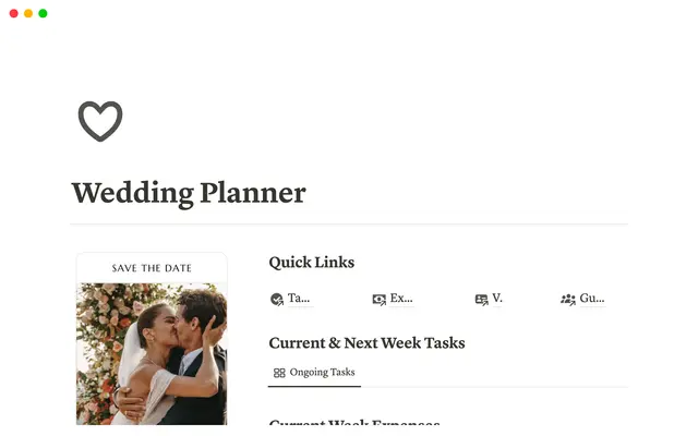 Notion Wedding Planner